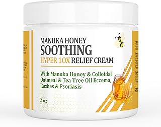 Manuka Honey Tea Tree Draw Salve Cream, Seborrheic Dermatitis, Eczema, Rosacea, Psoriasis, Folliculitis, Dry Scalp, Dandruff, Anti-Itch for Soothing Relief, Irritated Skin, 2 Ounce-1pack