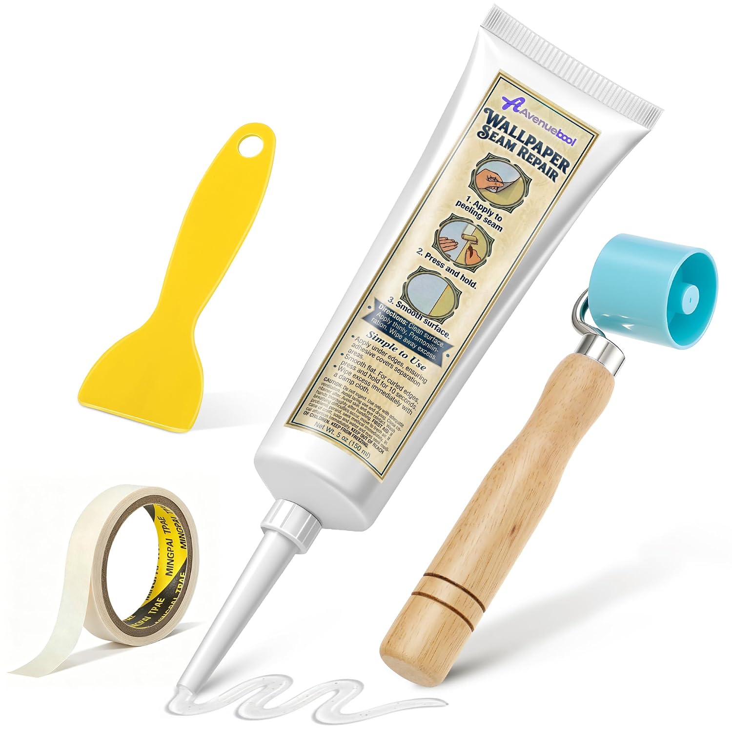 1 Pack Wallpaper Seam Repair Adhesive Kit, 5 oz Wallpaper Glue