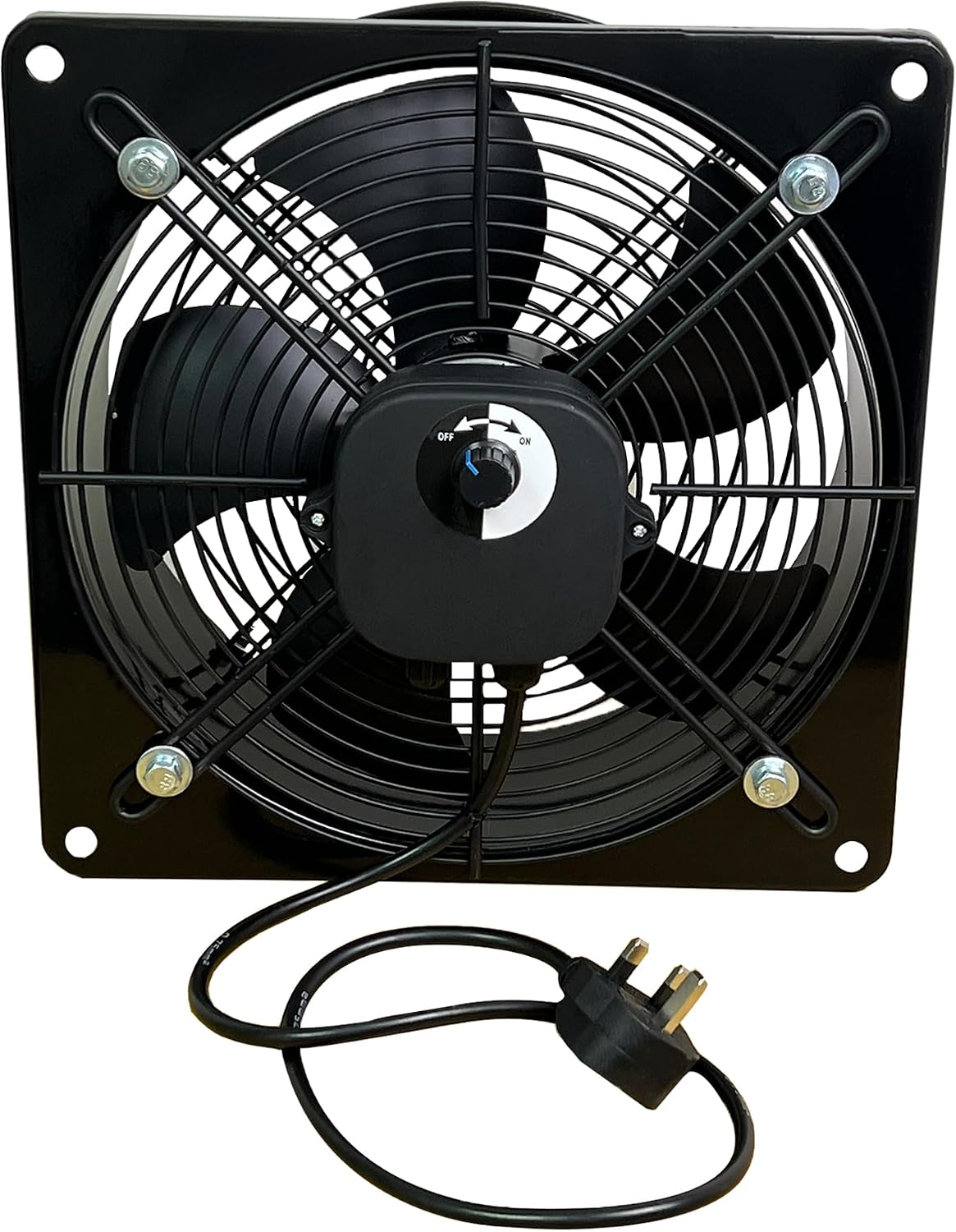Powerful Metal Industrial Ventilation Extractor Fan with Speed Controller Axial Exhaust Commercial Air Blower for Workshop, Garage, Kitchen Ventilation (14 Inches / 350mm)