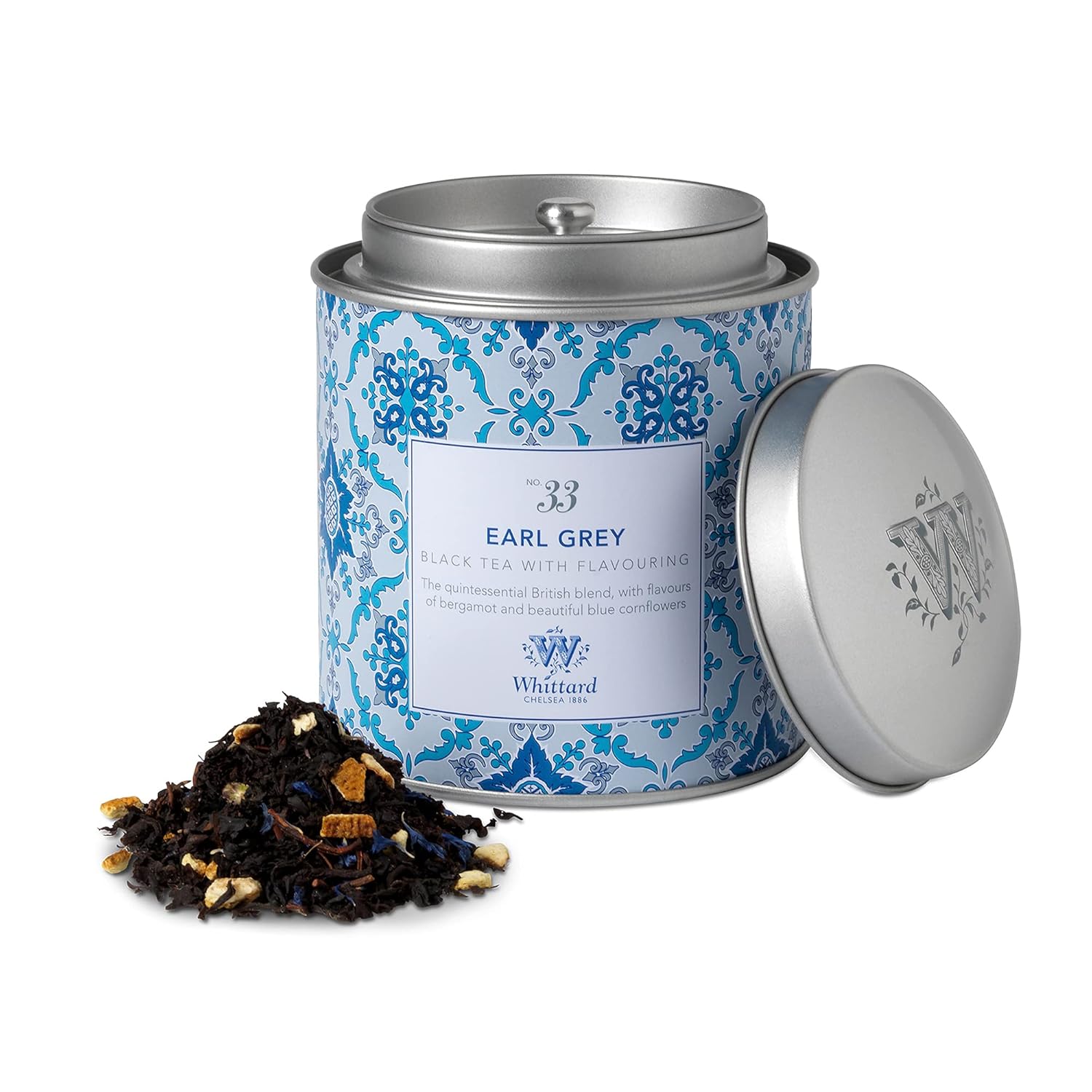 Whittard of Chelsea - Earl Grey Loose Leaf Tea, Black, Vegetarian & Vegan Friendly, Resealable Tin (100g, 1ct)