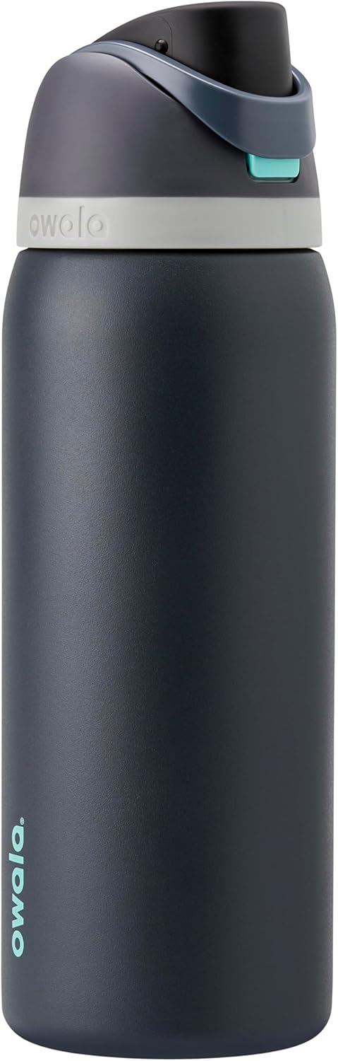 Owala FreeSip Insulated Stainless Steel Water Bottle with Straw for Sports and Travel, BPA-Free, 32oz, Foggy Tide