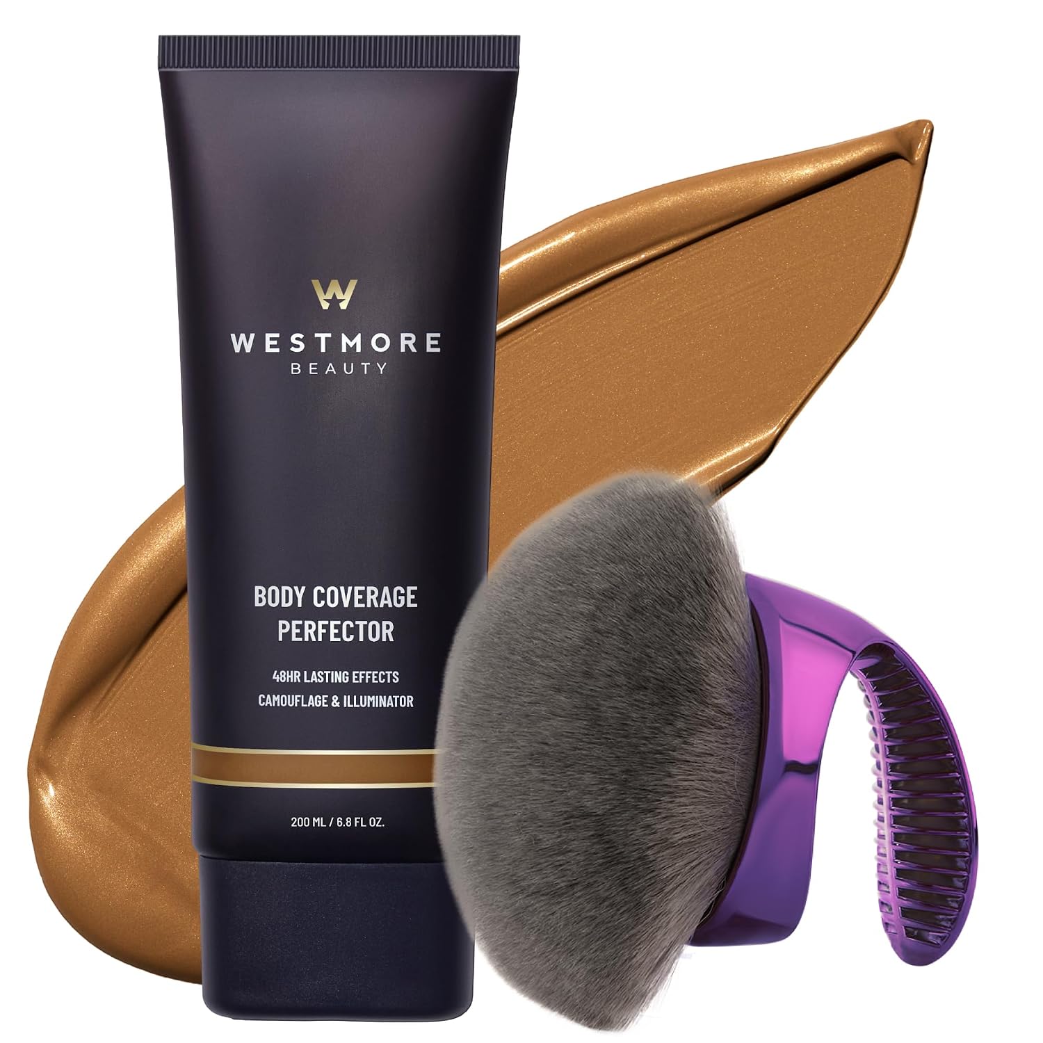 Westmore Beauty Body Coverage Perfector & Brush - Waterproof Leg Makeup- 4W