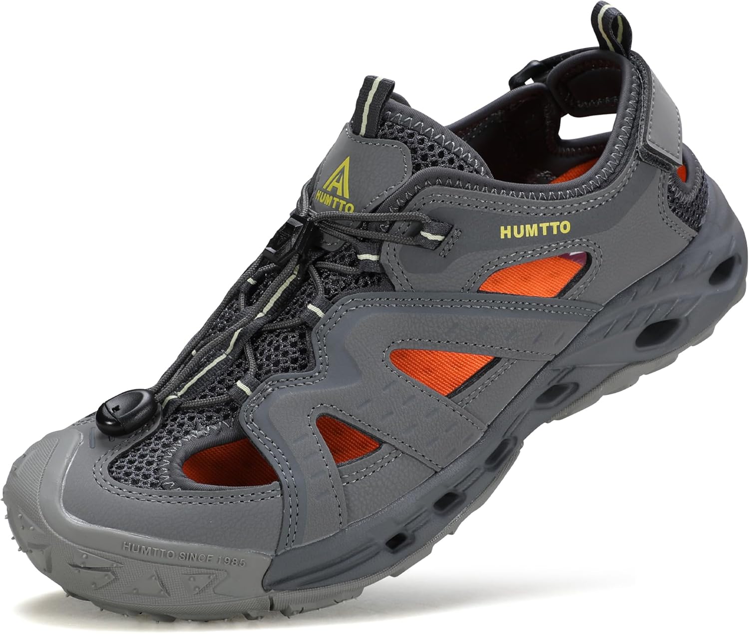 HUMTTO Men's Amphibious Closed Toe Hiking Sandals Quick-Dry Water Shoes Non-Slip Athletic Adjustable Outdoor Fisherman Beach Summer Walking Travel Shoe