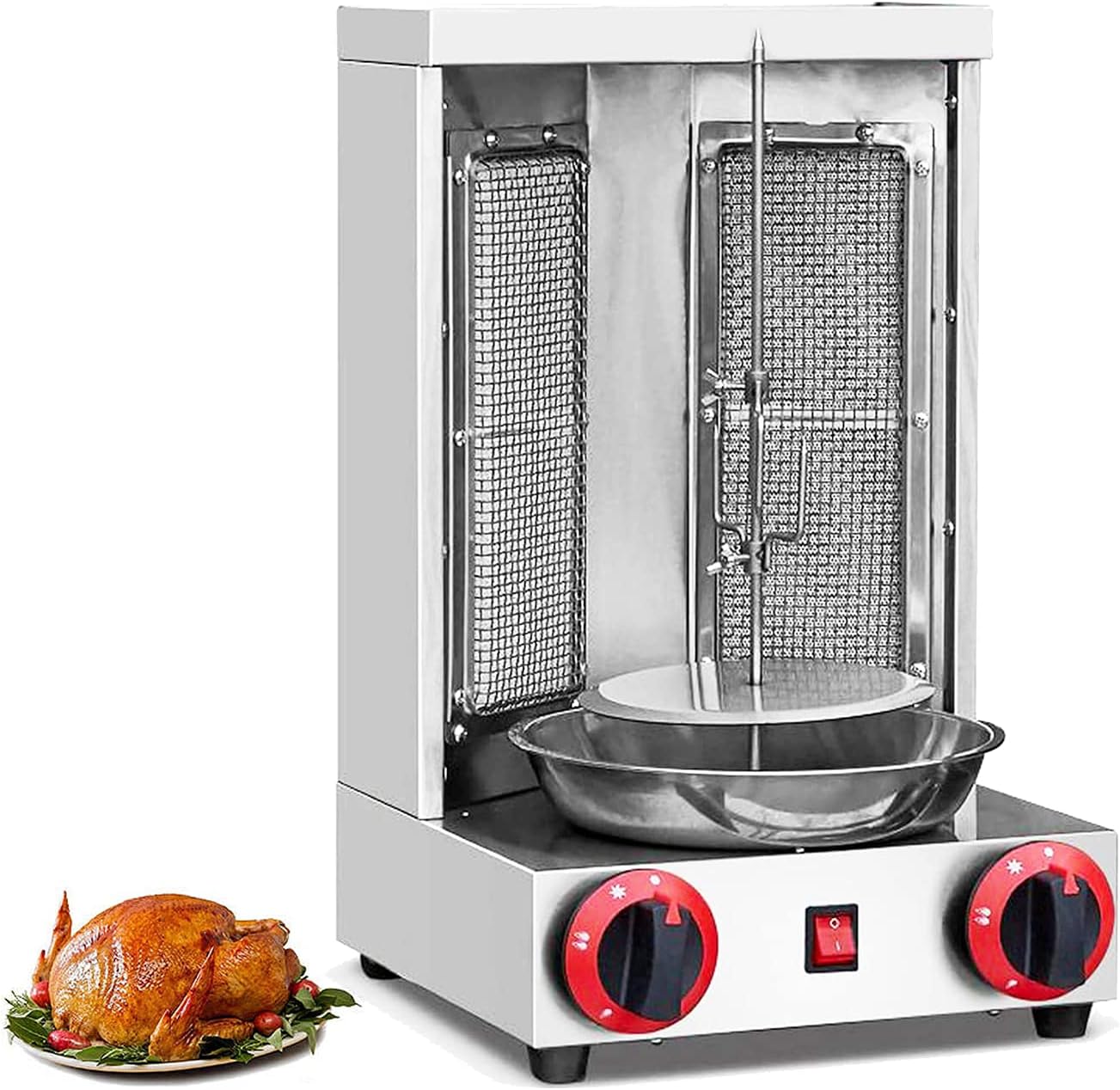 Ryanong KOUWO Doner Kebab Machine Liquid Propane Gyro Shawarma Grill Machine Vertical Broiler & Rotisseries for Home Restaurant Use Capacity 11lbs