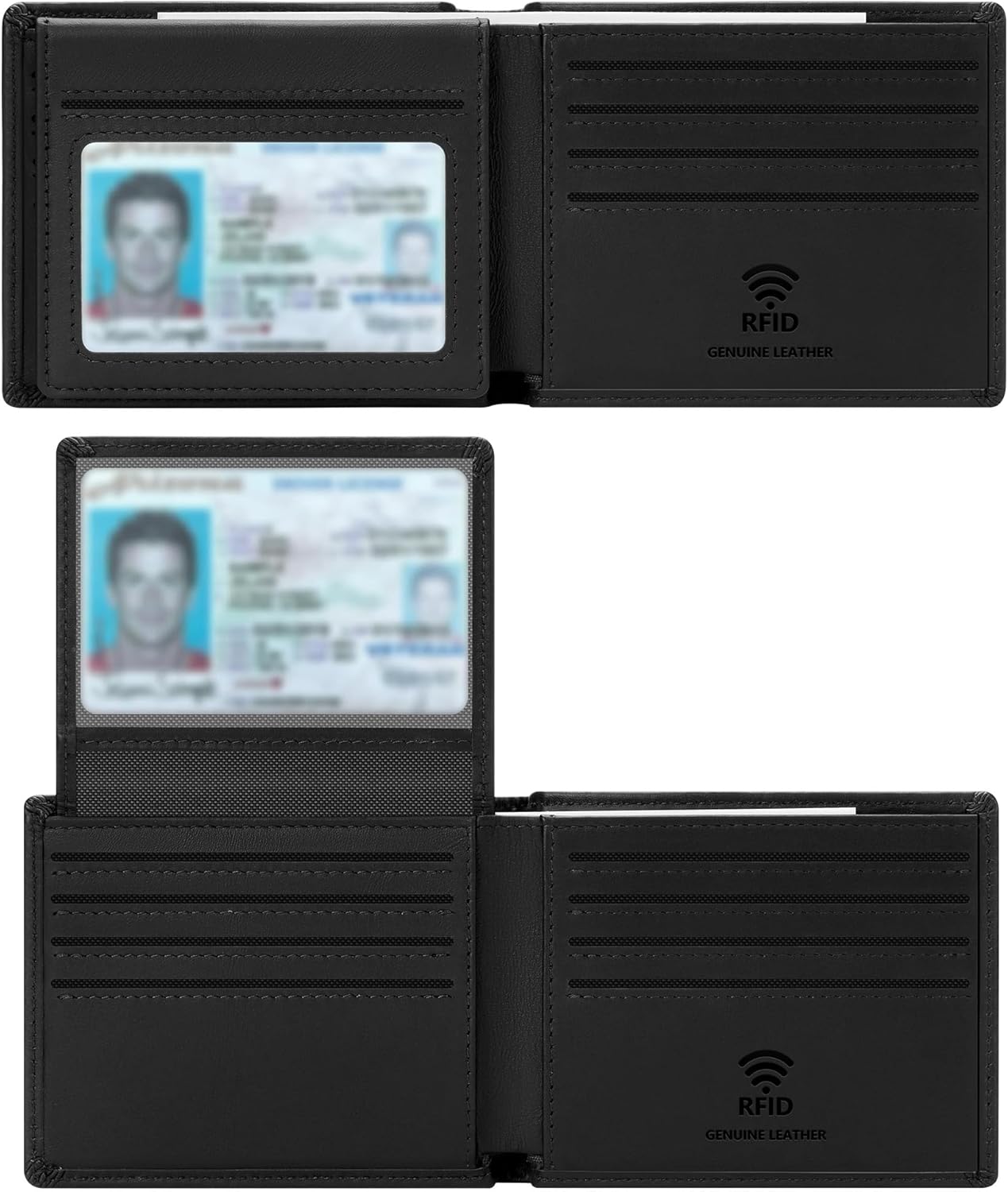 Travelambo 100% Genuine Leather Wallet for Men with Gift Box - Handmade Bifold Stylish - Rfid Wallet for Men with 2 ID Windows