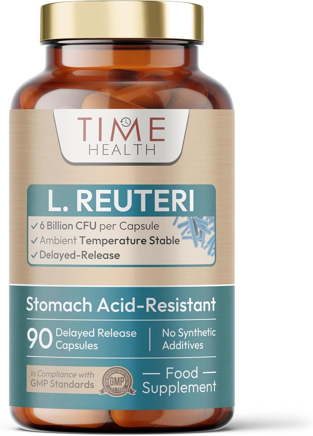 Lactobacillus Reuteri – 6 Billion CFU – 90 Capsules – Shelf Stable L Reuteri – GMP – UK Made Supplement