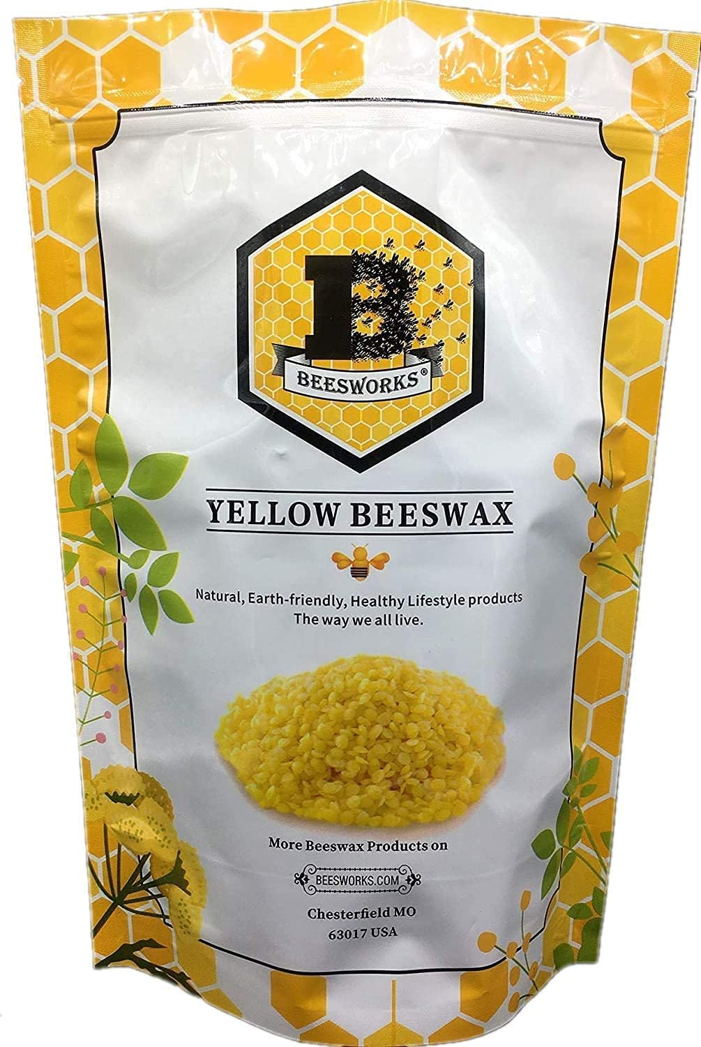 Beesworks Yellow Beeswax Pellets (5 lb) | Bulk | 100% Pure, Cosmetic Grade, Triple-Filtered Beeswax for DIY Skin Care, Lip Balm, Lotion, and Candle Making |
