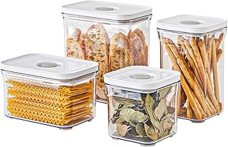 Premium Airtight Food Storage Containers 4-piece/Set, BPA Free, 100% Leak Proof, Keep food fresh up to 5 times longer than non-vacuum storage