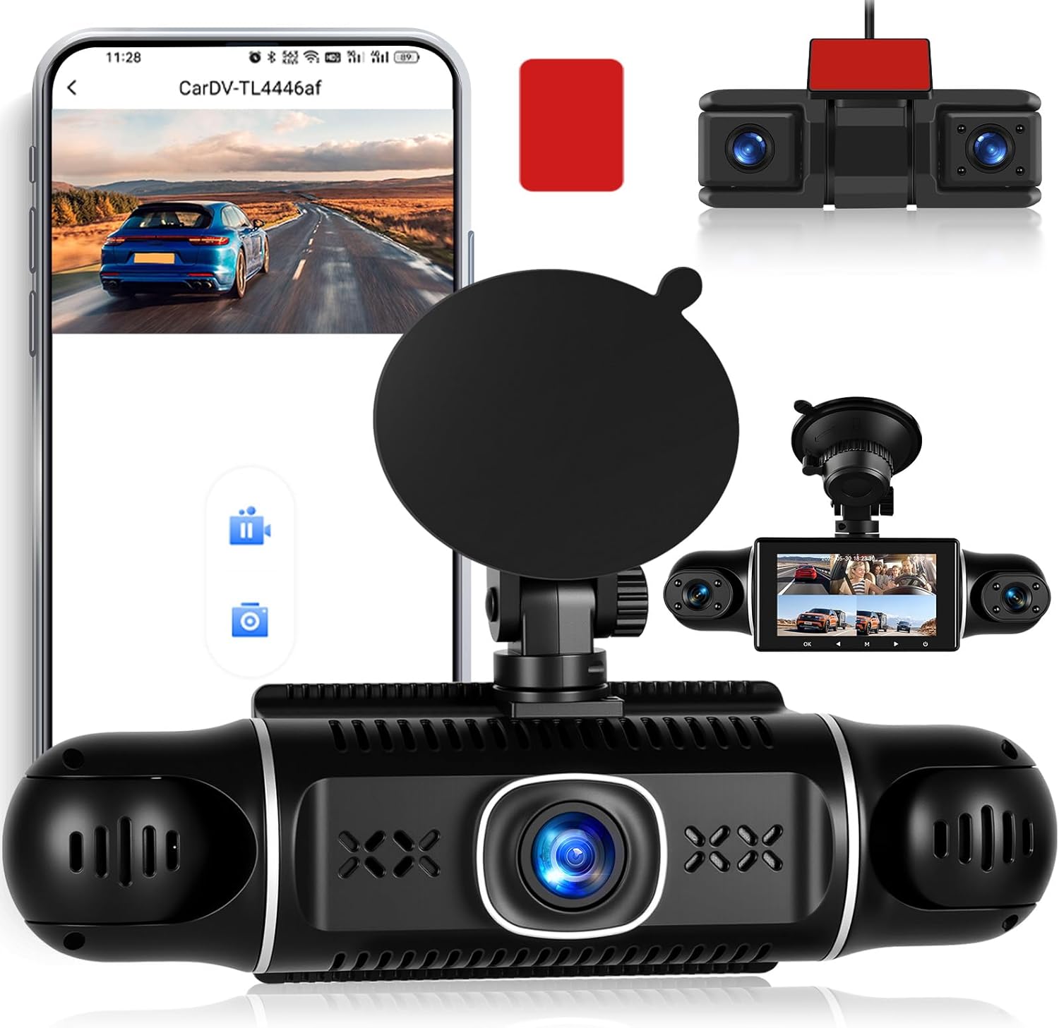 5 Channel Dash Cam Car Camera 360 Degree View for Cars Front and Rear Inside Left Right Baby Car Camera,Built-in WiFi APP Control Night Vision,Loop Recording,G-Sensor,24H Parking Mode Monitor