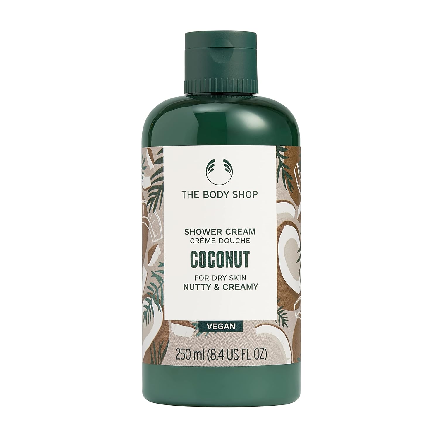 The Body Shop Coconut Shower Cream - Nutty and Creamy for Dry Skin - Vegan Body Wash, 8.4 Fl Oz