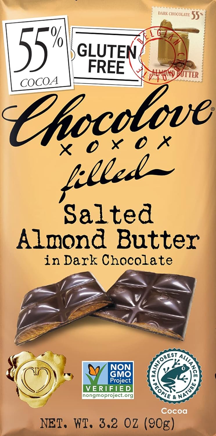 Chocolove, Chocolate Bar Dark Almond butter, 3.2 oz