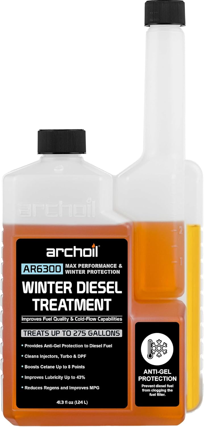 Archoil AR6300 Winter Diesel Treatment (41 oz) Treats 275 Gallons, Diesel Anti-Gel Additive, Lubricity Improver, Cetane Booster, Injector Cleaner, DPF & Turbo Deposit Control