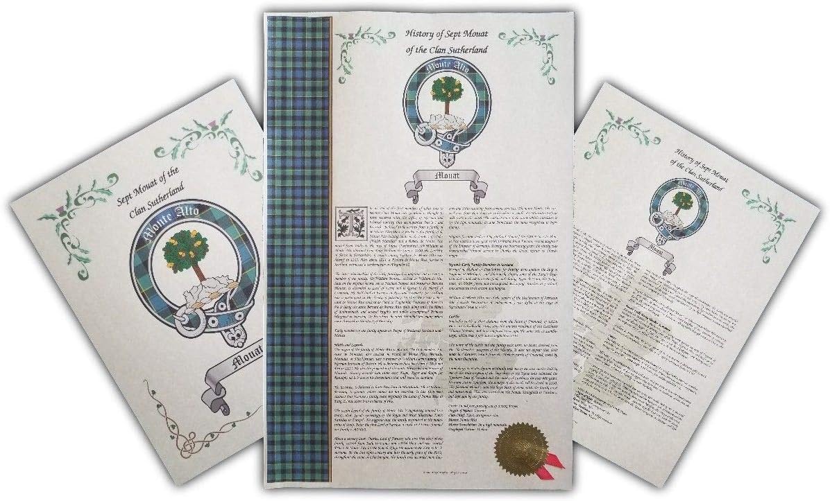 Mr Sweets Smeths Scottish Clan & Sept History 3 Print Combo - Tartan, Buckle, Crest, Last Name Surname Meaning, Genealogy, Family Tree Research Aid, Roots, Ancestry, Ancestors and Namesakes