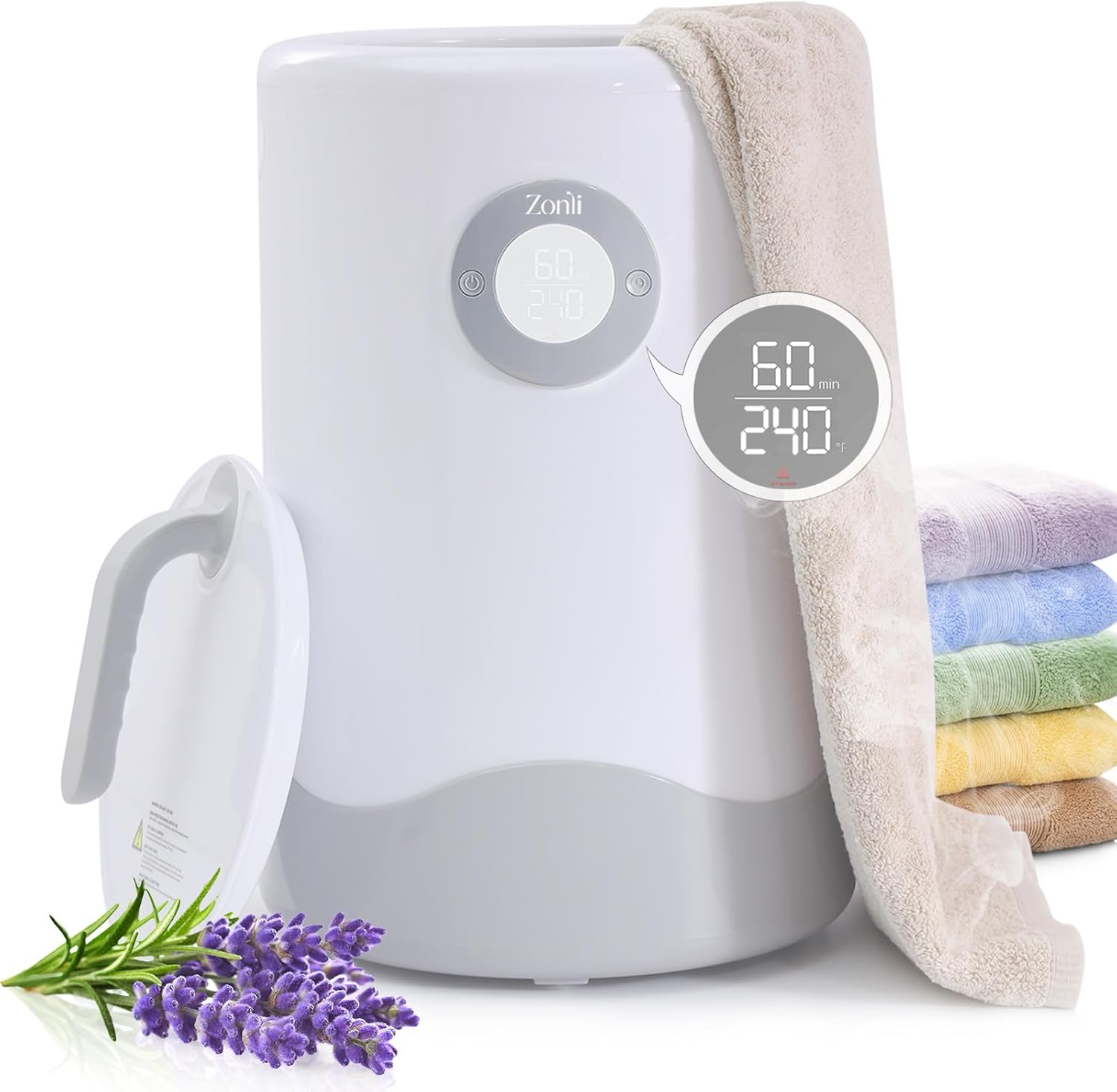 ZonLi Towel Warmer, Large Towel Warmers for Bathroom, Luxury Hot Towel Warmer for Spa, with Auto Shut-Off, Adjustable Timer, 20L Bucket Fits 2 Oversized Towels, Blankets, Swaddle