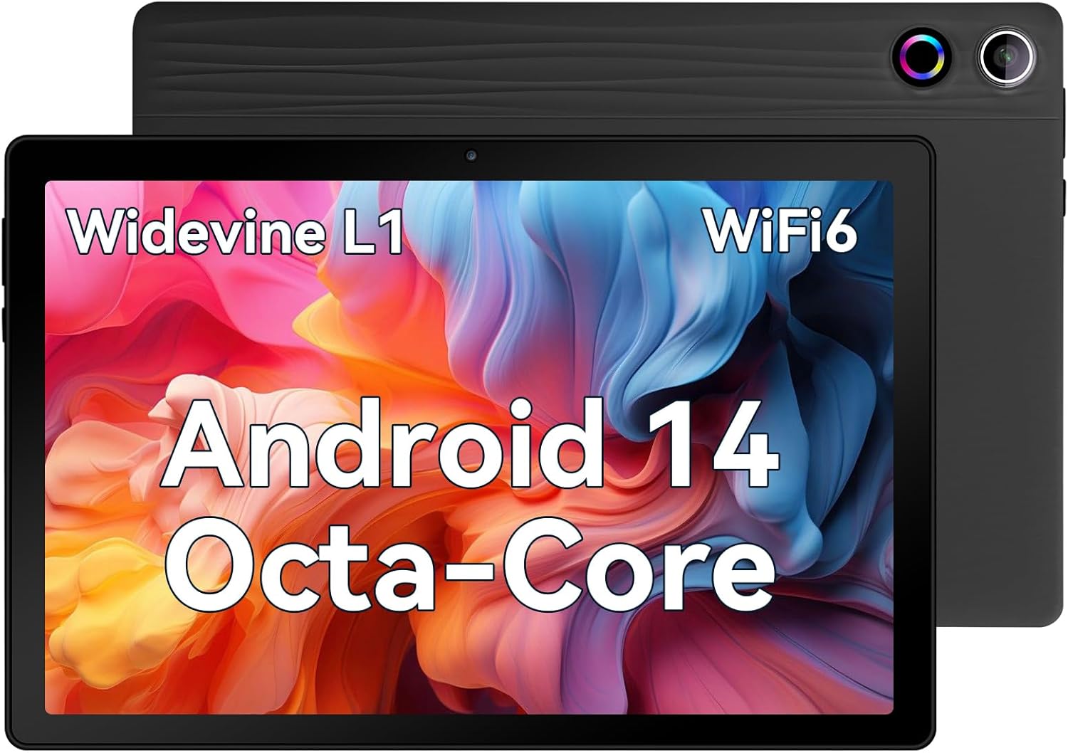 Freeski 10 Inch Tablet Android 14, 10GB RAM 64GB ROM 1TB TF, Octa-Core 2.0GHz Processor, 5G+2.4G WiFi 6, 8+5MP Dual Camera, 5000mAh Battery, Newest Tablets with Widevine L1 (Black)