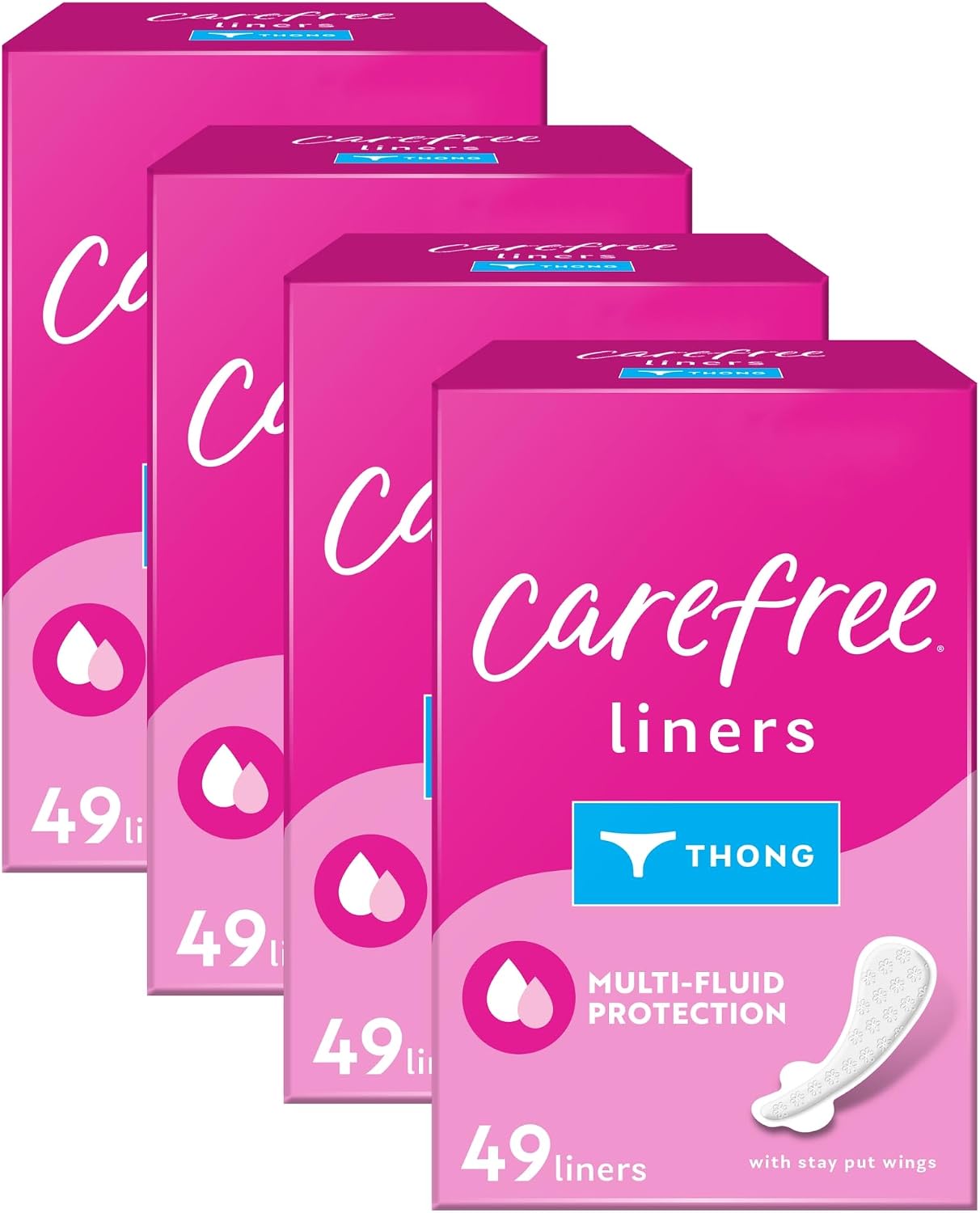Carefree Light Panty Liners, Pantiliners, Light Period, Unscented, 196 ct