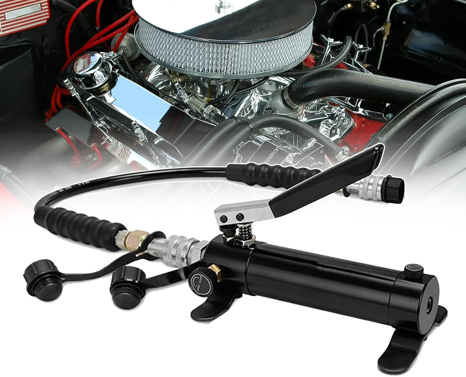 Manual Hydraulic Pump,Aluminum Body Hydraulic Pump-10000psi Hand Lifting Pump With 70cm Hose & Zg3/8 Thread,175cc Oil Content,Suitable for Various Hydraulic Tools,standard