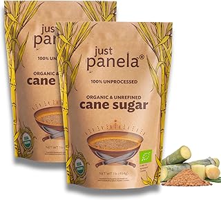 Organic Unrefined Cane Sugar - 1 Pound, Pack of 2 - Sweeten Your Coffee with Natural Cane Sugar - Unprocessed and Handcrafted Cane Sugar with Intact Natural Minerals - Jaggery Powder