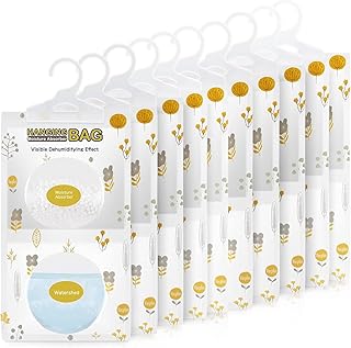 Vacplus Moisture Absorbers, Hanging Closet Dehumidifier Bags, Humidity Packs, Desiccant, Closet Dehumidifiers and Odor Eliminator with Fragrance Free for Fresher Air, 10 Pack, 9.8OZ