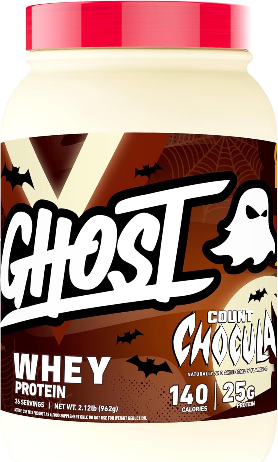 GHOST Whey Protein Powder, Count Chocula - 2.12LB, 25G of Protein - Whey Protein Blend - ­Post Workout Fitness & Nutrition Shakes, Smoothies, Baking & Cooking - Soy & Gluten-Free