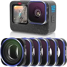 FPVERA ND Filter Set for GoPro Hero 12 11 10 9 Black, 6-Pack CPL ND8, ND16, ND32, ND64, ND1000 Polarized Action Camera Lens Filter kit with Aluminum Alloy Frame & 18-Layer Coating HD AGC Optical Glass