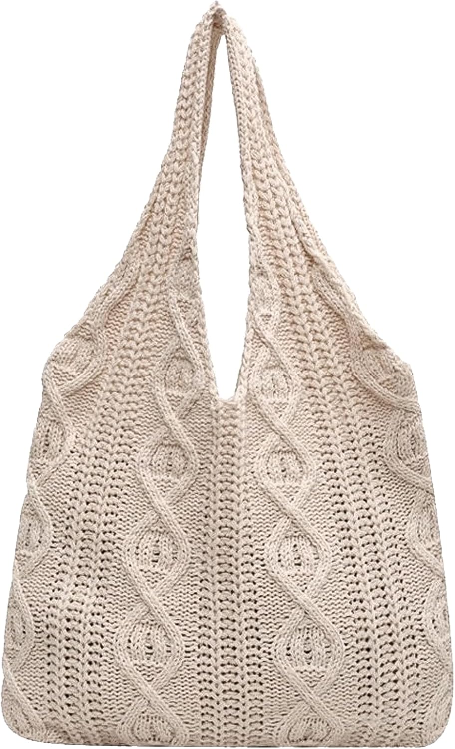 JSTHHTT Beach Tote for Women, Crochet Retro Summer Woven Bag, Large Capacity Casual Hobo for Travel, Holidays and Shopping