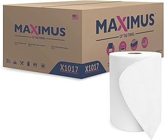 Maximus X1017 Premium TAD 10" Roll Paper Towels with Superior Absorbency, High Capacity Commercial Paper Towels Rolls Suitable for Office, Restaurant, and Healthcare Facilities, 6 Rolls Per Case