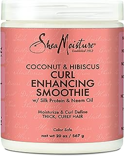 SheaMoisture Curl Enhancing Smoothie Hair Cream for Thick, Curly Hair Coconut and Hibiscus Sulfate Free and Paraben Free Curl Cream 20 oz