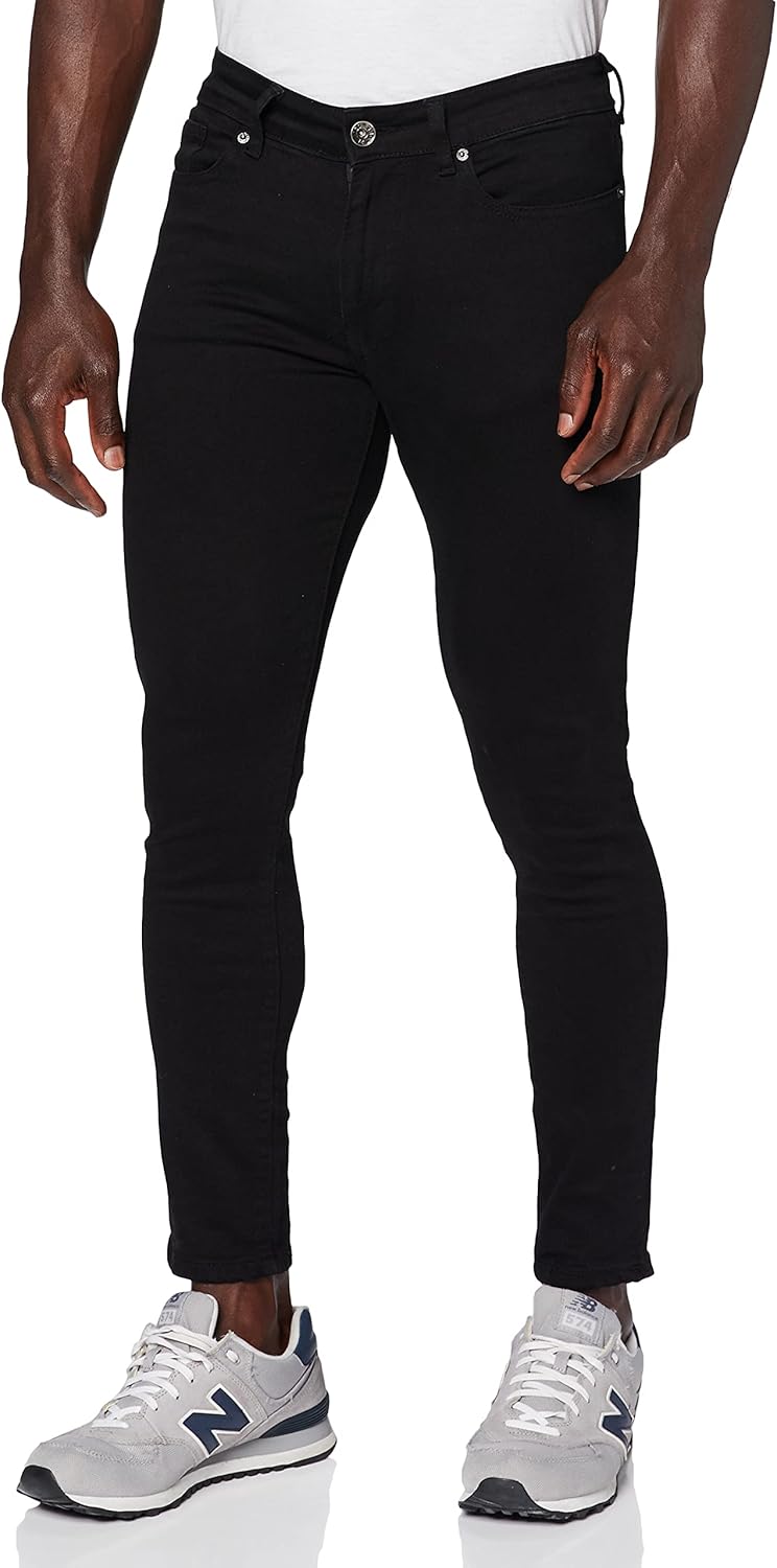 Enzo Men's EZ326Skinny Jeans, Black 326-42S