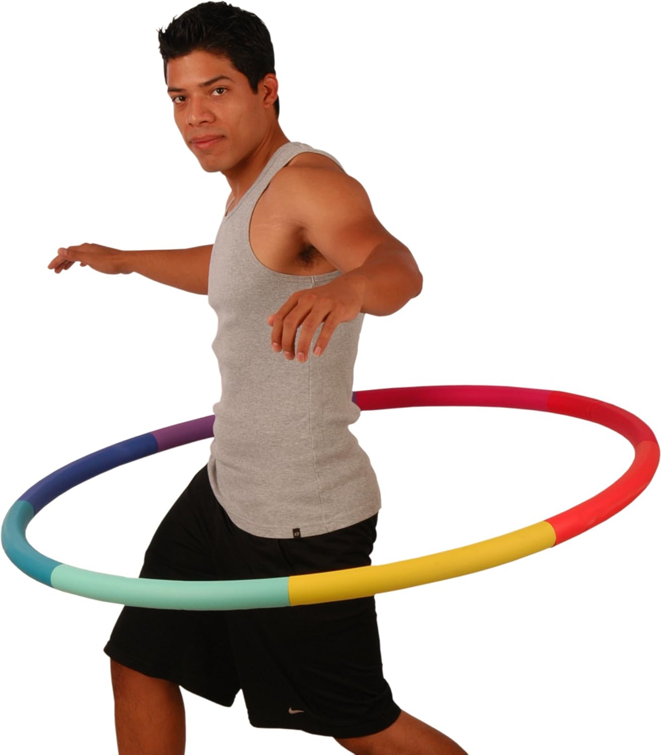 Weighted Hula Hoop, Trim Hoop 3B (3 lb)/4B (4 lb) - Large, Weight Loss Fitness Sports Hoop with No Wavy Ridges (Rainbow Colors)