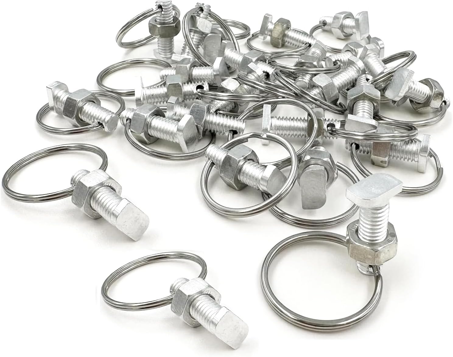 20pcs Greenhouse Bolts and Rings, Creates Hanging Anchor Points in Glazing Bar Channels to Plant Clips for Climbing Plants Building Greenhouse