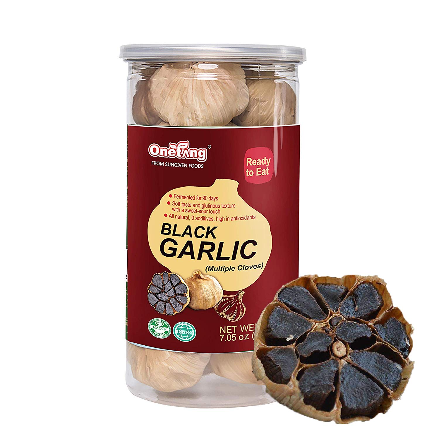 ONETANG Black Garlic 7.05 Oz Multiple Black Garlic Fermented for 90 Days Super Foods Non-GMO Non-Additives Ready to Eat
