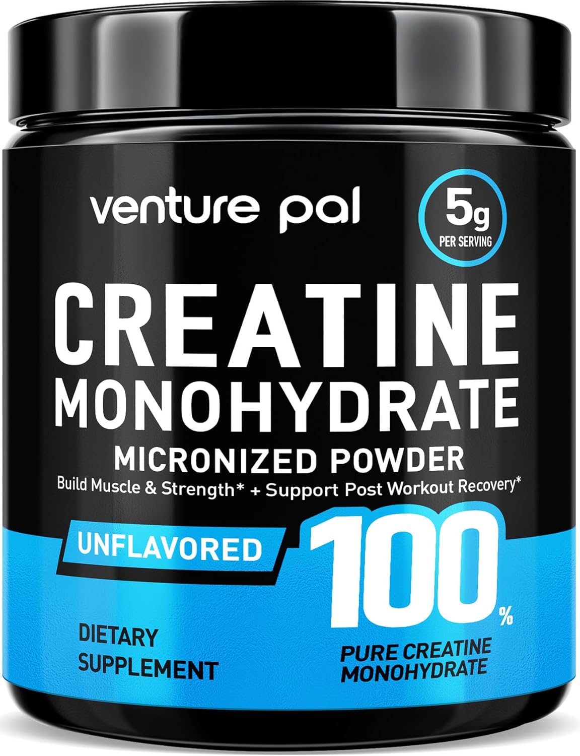 Venture Pal 100% Pure Micronized Creatine Monohydrate Powder, Unflavored Creatine for Women & Men, Vegan, Keto, Gluten Free, 5 g (5000mg) per Serving, Creatina Monohidratada en Polvo
