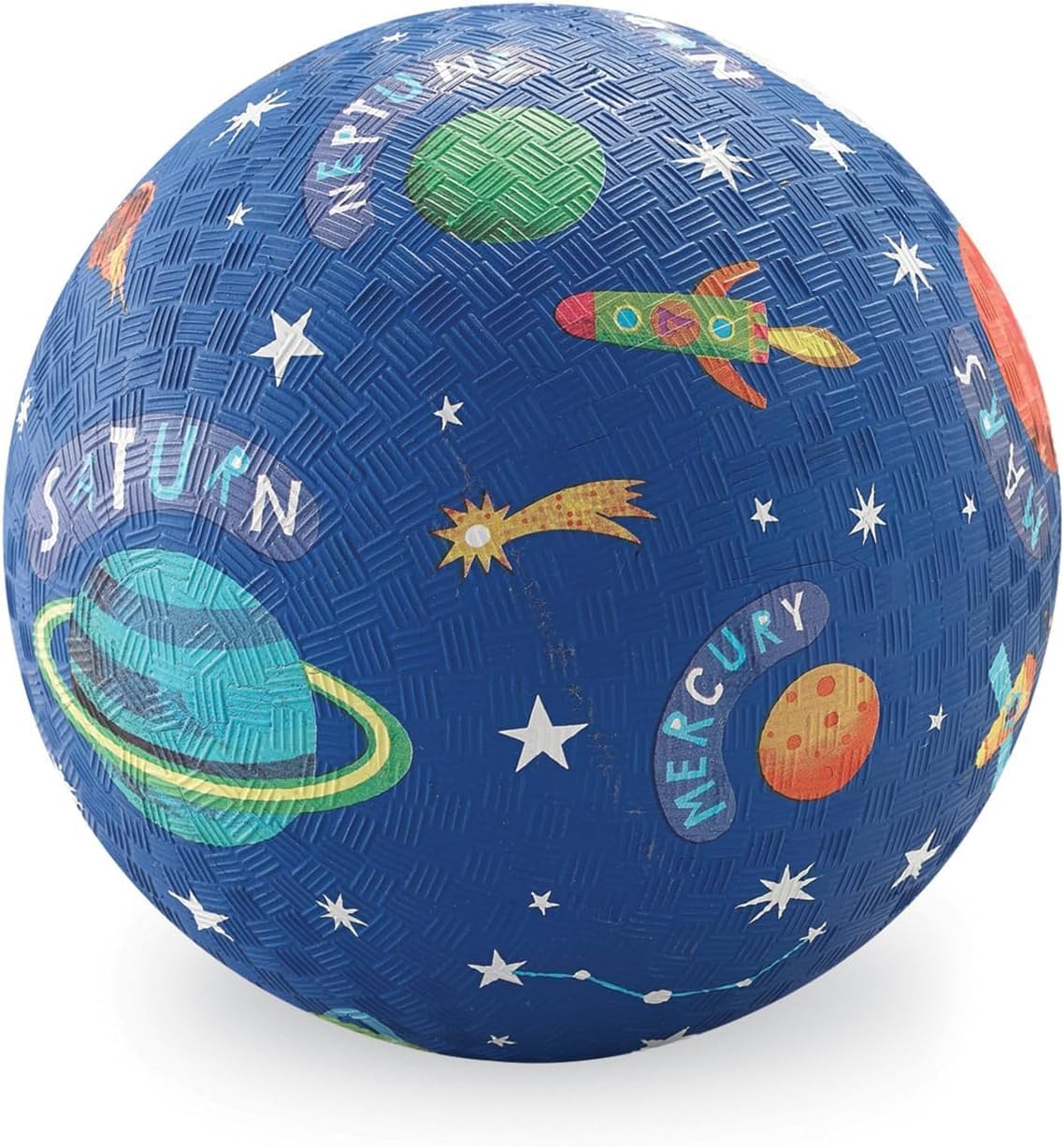 Crocodile Creek Playground Ball - Durable Rubber Ball for Kids Ages 3 and Up - Bouncy Inflatable Ball for Kickball, Indoor Games, and Outdoor Sports - PVC-Free - Solar System - 5-inch Diameter