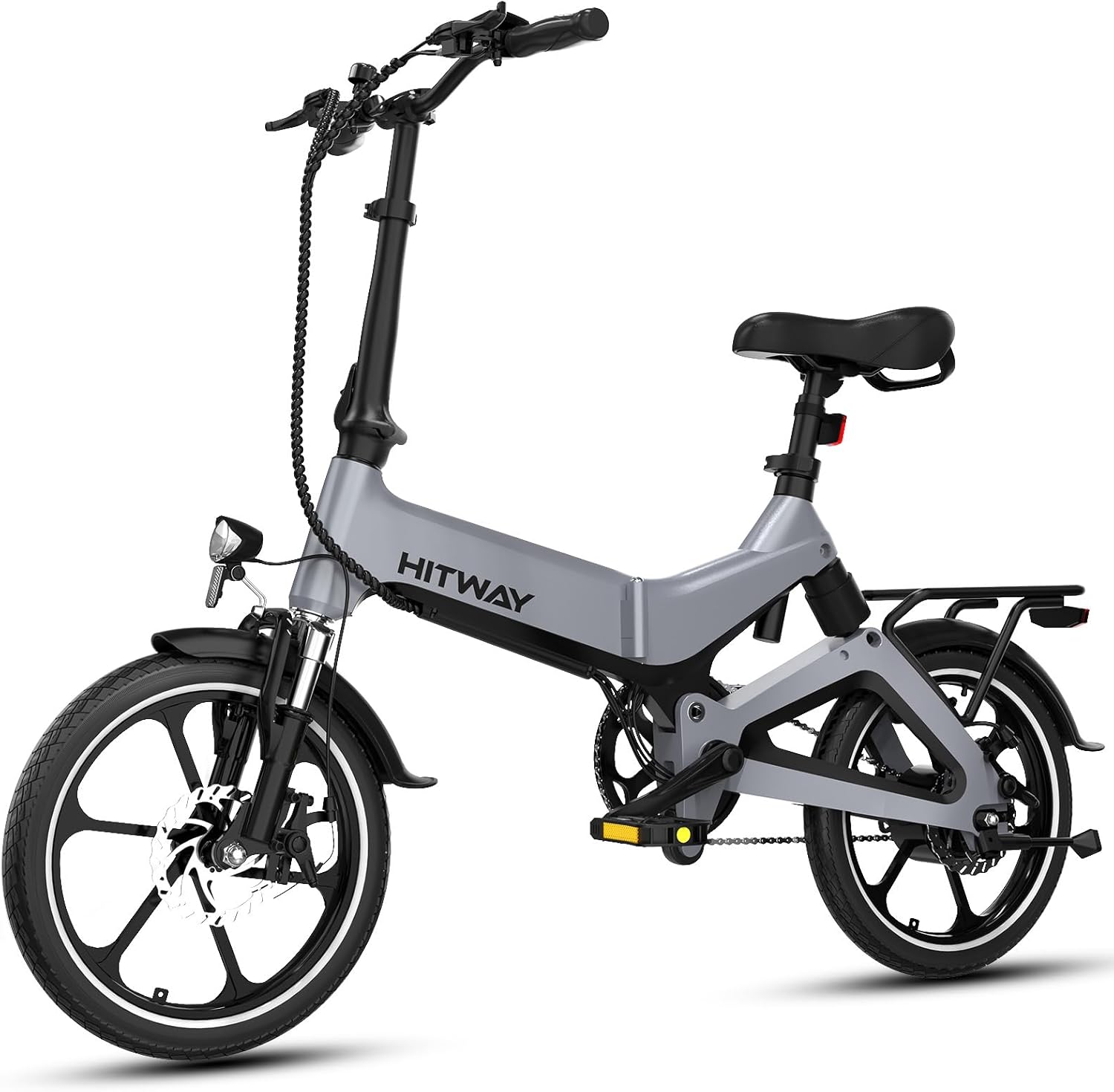 HITWAY BK2 Electric Bike, Folding Electric Bicycle with LCD Display, 25Km/h,16inch, 5 Riding Modes, 25KG Capacity, Compact Foldable Ebike, City E bike, 2025