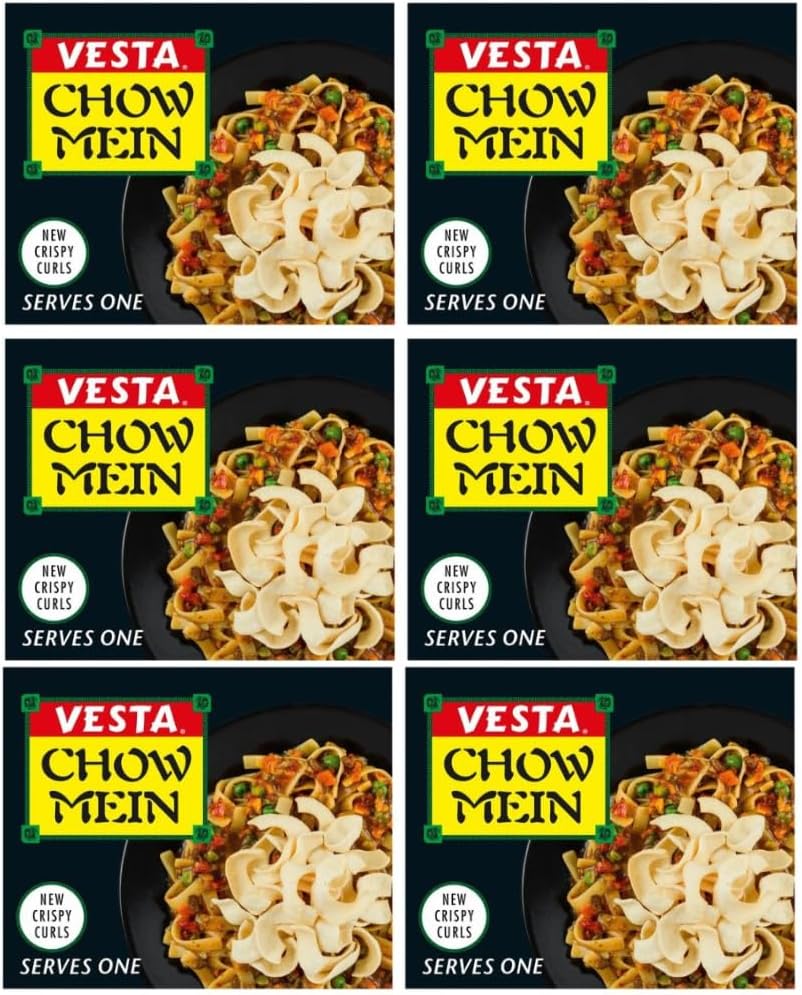 Vesta Chow Mein Noodles with Crispy Curls 152g + FabFinds Mug