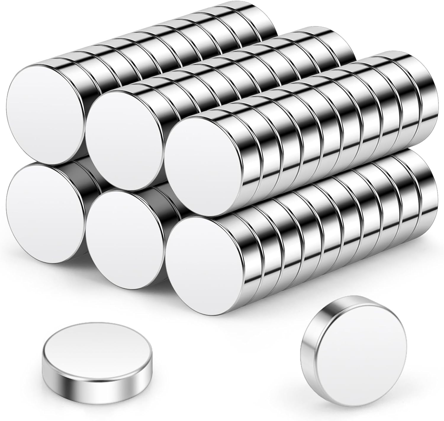 Wukong Round Magnets 10x3mm | 60 Pack, Extremely Strong Mini Magnets for Magnetic Boards, Refrigerator, Craft, Office, Kitchen