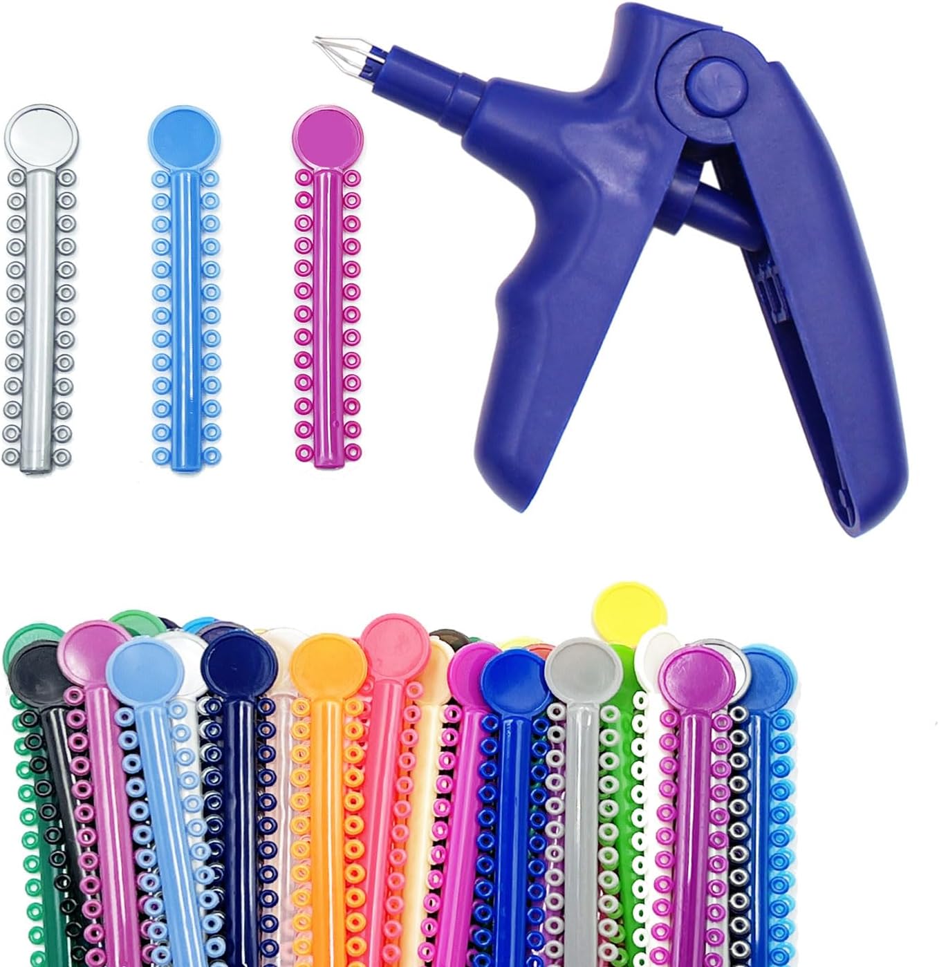 Orthodontic Ligature Bands, Braces, Rubber Bands, O-Ring Kit, Random Colour, Pack of 41