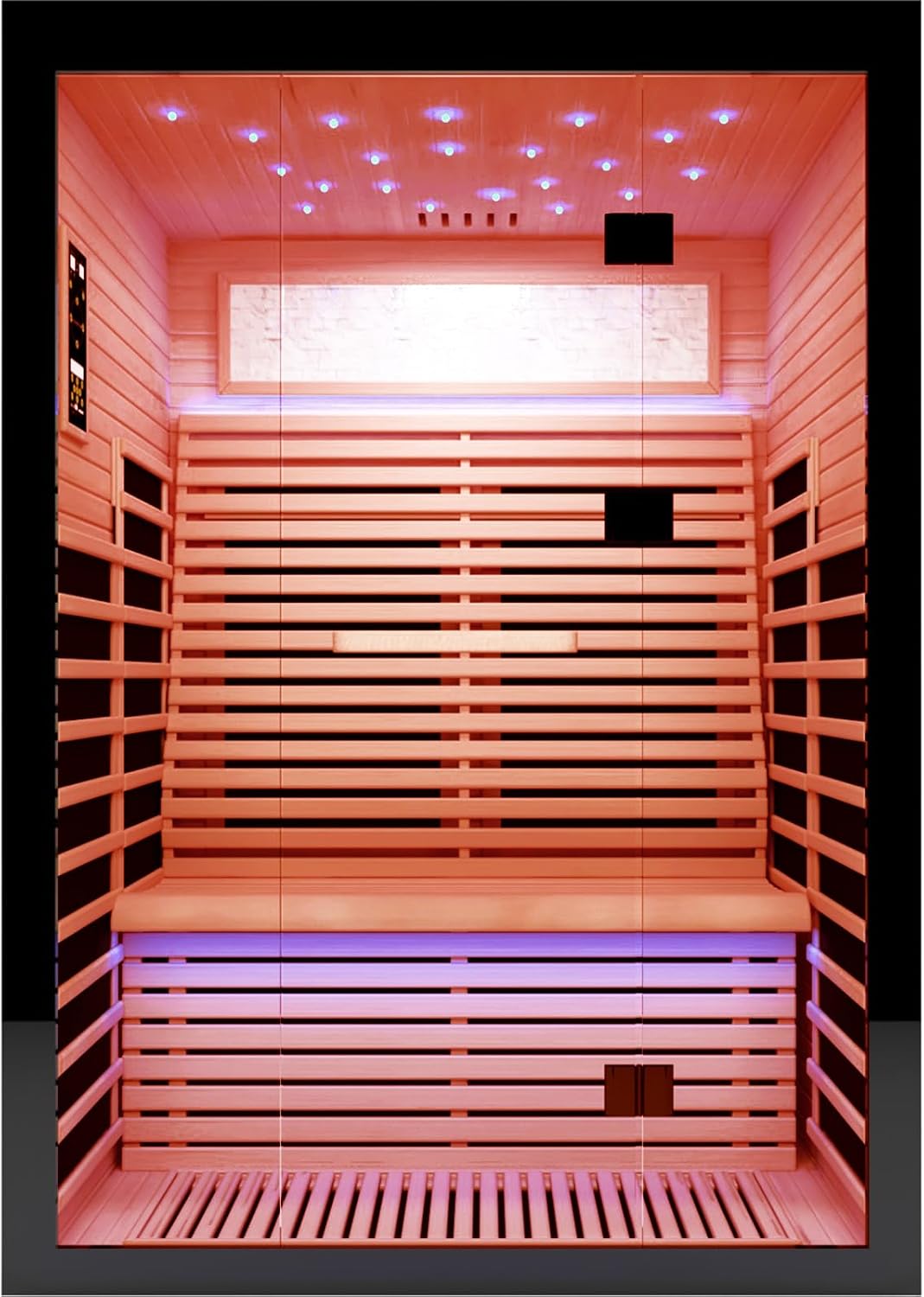 OUTEXER Sauna for 2 Person Far Infrared Saunas 2100W 120V Canadian Hemlock