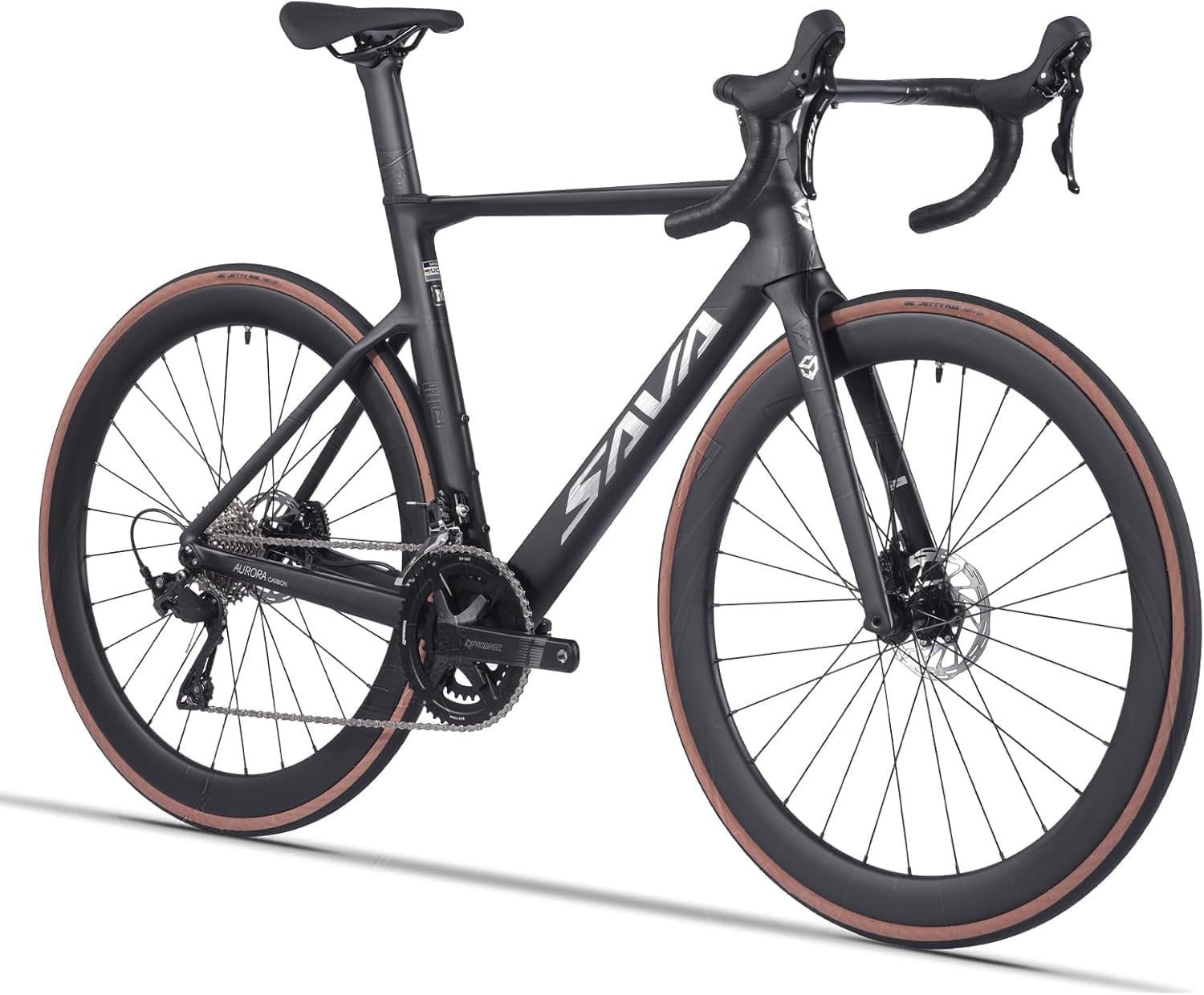 SAVADECK Carbon Fiber Road Bike, Hydraulic Oil Disc Bike with Carbon Fiber Frame and Wheelset, Lightweight Full Carbon Racing Bicycle with Shimano R7120 24S Shift Set for Adults