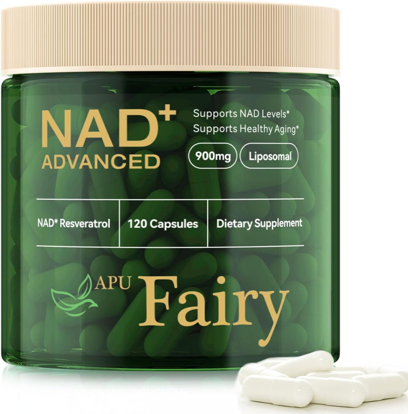 NAD Supplement,NAD Nicotinamide Riboside,Extra Strength NAD Alternative Liposomal,Boost NAD & Resveratrol + for Women & Men,Energy Anti-Aging,Cell Regeneration,120 Capsules (Pack of 1)