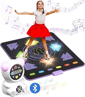 FWFX Dance Mat Toys for Boys & Girls, Rechargeable Dance Mat with Bluetooth, Light up Electronic Dance Mats, Kids Exercise Dancing Games,Christmas Birthday Gifts Ideas for Kids Aged 3 to 12