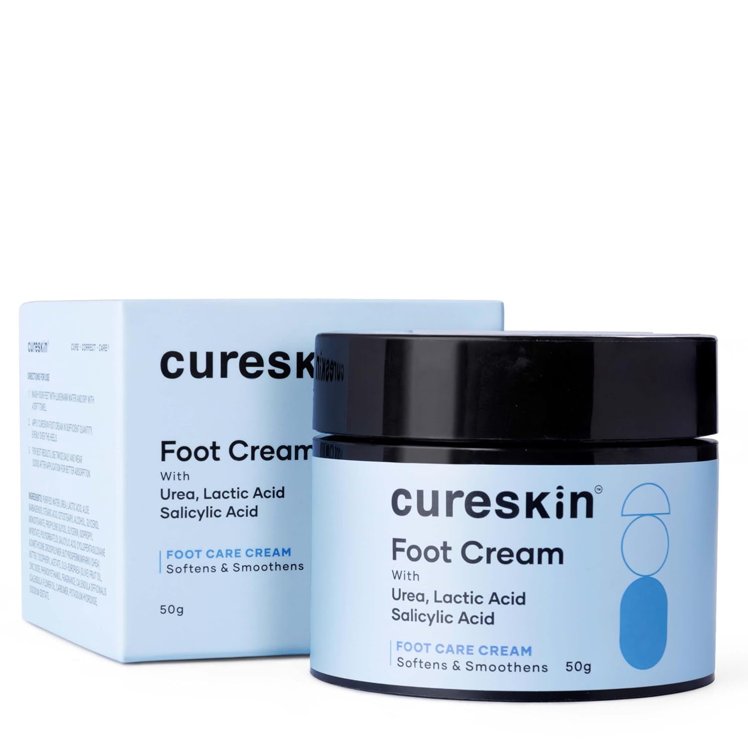 Cureskin Foot Care Cream for Cracked Heels | Repairs, Softens, and Exfoliates | Foot Cream for Women and Men, 50 g (Pack of 1)