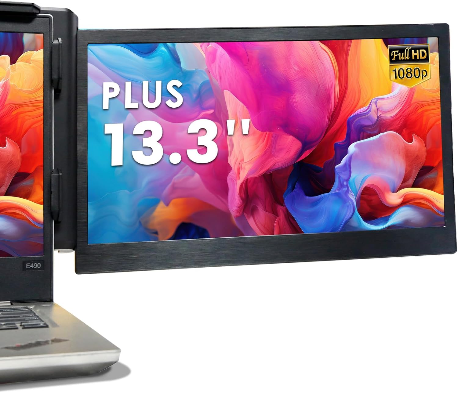 Teamgee P1 Plus Laptop Screen Extender 13.3” FHD 1080P IPS Display,Dual USB & HDMI Portable Monitor, Plug-and-Play Compatible with Mac/Windows/Android, Fits 13-17" Laptops