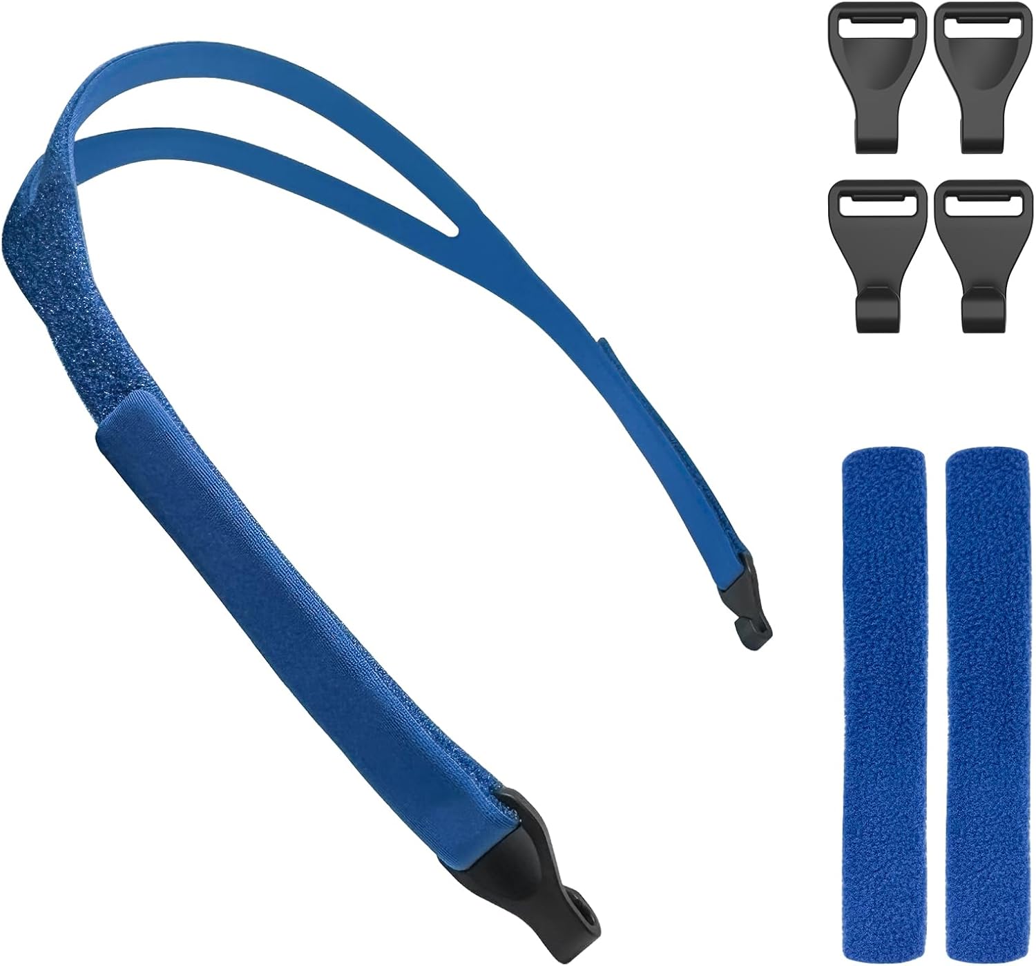 CPAP Headgear Strap and Clips for FisherPaykel Brevida Nasal Pillow Mask Headgear 2 Pack Replacement BiPAP Headgear Supplies Compatible with F P Brevida Nasal Pillow (Standard, Blue)