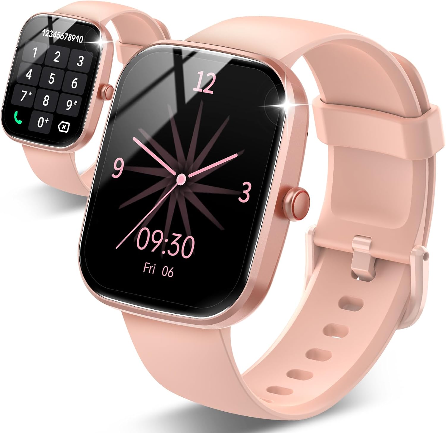 Csasan Smart Watch for Men Women(Answer/Make Calls), 1.91" Touch smartwatch, 110+ Sport Activity Tracke with Heart Rate Sleep Monitor Step Counter, IP68 Waterproof Fitness Watch for Android iOS, Rose
