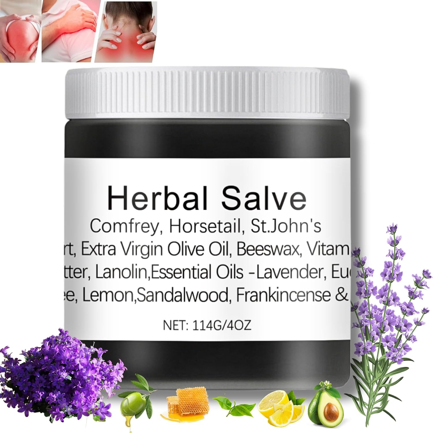 Herbal Salve, Organic Herbal Salve, Natural Joint Care Herbal Salve, Comfrey Cream For Pain, Organic Joint Cream, Comfrey Salve Improves Mobility, Reduces Swelling, Comfrey Cream for Joint