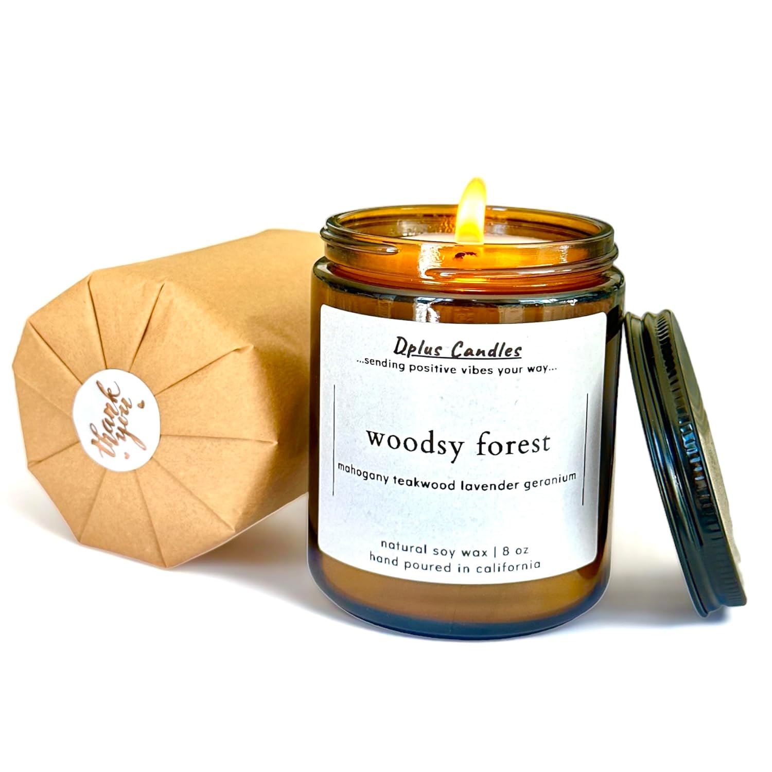 Mahogany Teakwood Candle | Mahogany, Teakwood, Lavender and Geranium Candles for Home Scented | Gift wrapped with Love | Home Decor | Gift for Men/Women | 8 oz jar | Made in USA