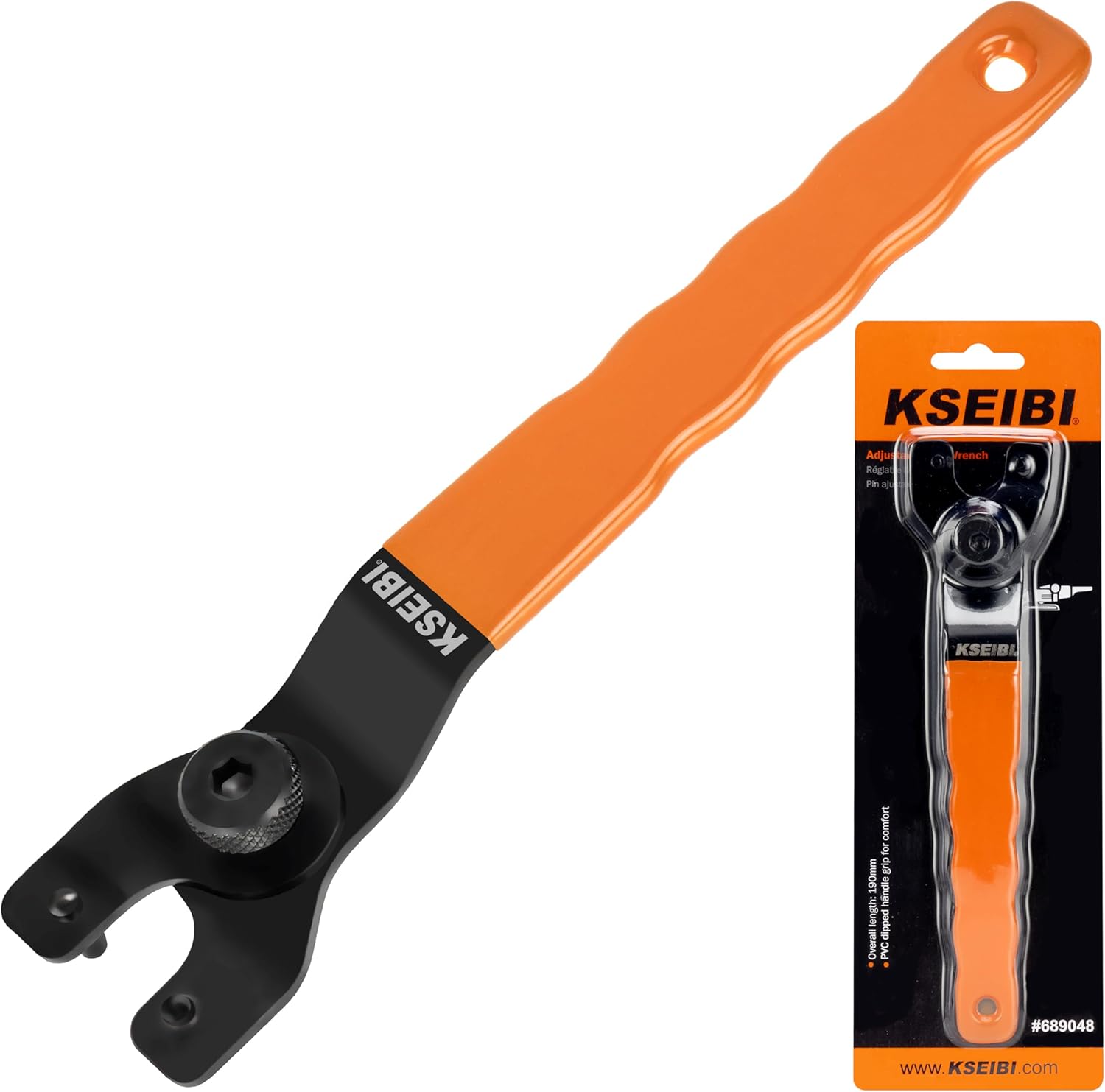 KSEIBI 689048 Universal Adjustable Pin Angle Grinder Wrench for Flange Grinder Tool Machine from 4 Inch - 9 Inch Spanner
