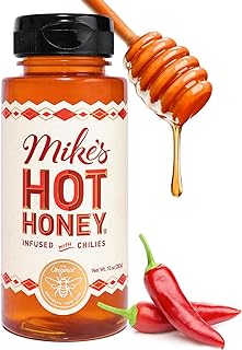 Mike's Hot Honey, America's #1 Brand of Hot Honey, Spicy Honey, All Natural 100% Pure Honey Infused with Chili Peppers, Gluten-Free, Paleo-Friendly (10oz Bottle, 1 Pack)